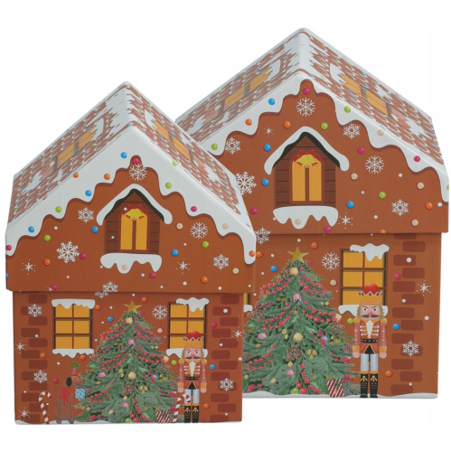 Pudełko Świąteczne 2 szt. Domek Piernikowy Opakowanie Na Prezent