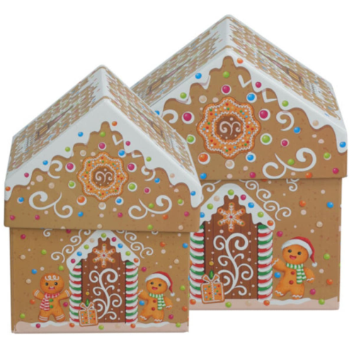 Pudełko Świąteczne 2 szt. Domek Piernikowy Opakowanie Na Prezent