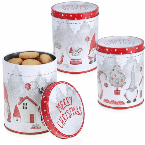 Pojemnik Świąteczny Puszka Metalowa Świąteczna 3 szt. Na Ciastka Prezenty