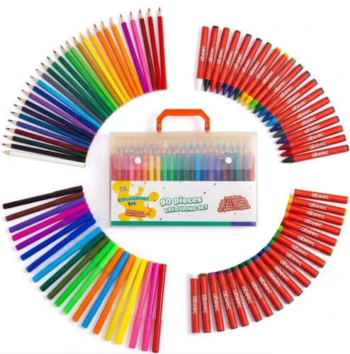 Zestaw Do Rysowania Artystyczny Mazaki Kredki Pastele 90 El.