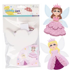 Piankowe figurki wróżki do składania z brokatowymi naklejkami 8 szt. zestaw kreatywny