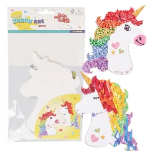 Piankowe figurki jednorożce do składania z brokatowymi naklejkami 8 szt. zestaw kreatywny