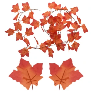 Girlanda z jesiennych sztucznych liści klonu dekoracja 180 cm