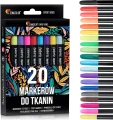 Mazaki do tkanin szybkoschnące markery do tekstyliów i koszulek 20 kolorów