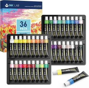 Farby akrylowe metaliczne w tubkach zestaw 36 kolorów 12 ml