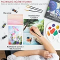 Zestaw farb akrylowych do malowania z płótnami pędzlami i paletą 24 kolory