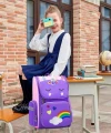 Plecak szkolny tornister fioletowy do klas 1-3 dla dziewczynki z motywem jednorożca 36 cm