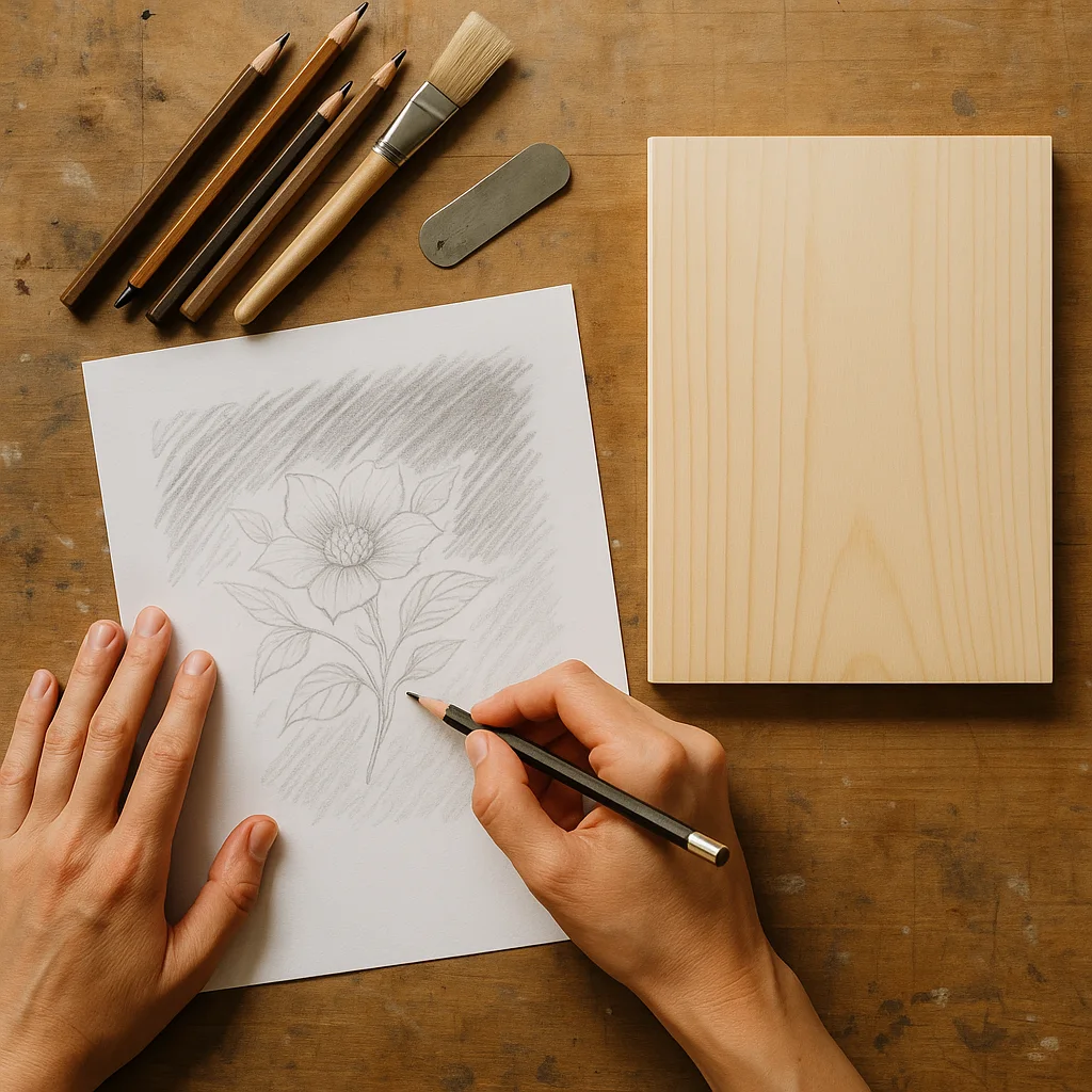 Jak przenieść dowolny rysunek na płótno, drewno lub tkaninę? 3 proste metody (kalka, grafit, termotransfer)