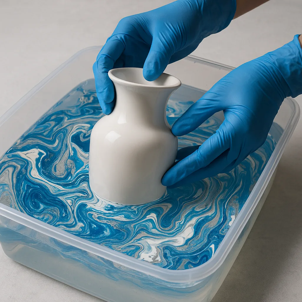 Hydro dipping - malowanie wodą. Jak w domu uzyskać niesamowite, marmurkowe wzory na dowolnym przedmiocie?